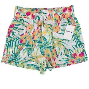 Hurley Sami Naturals Tropical Floral Print Shorts Juniors Size Medium Pull On